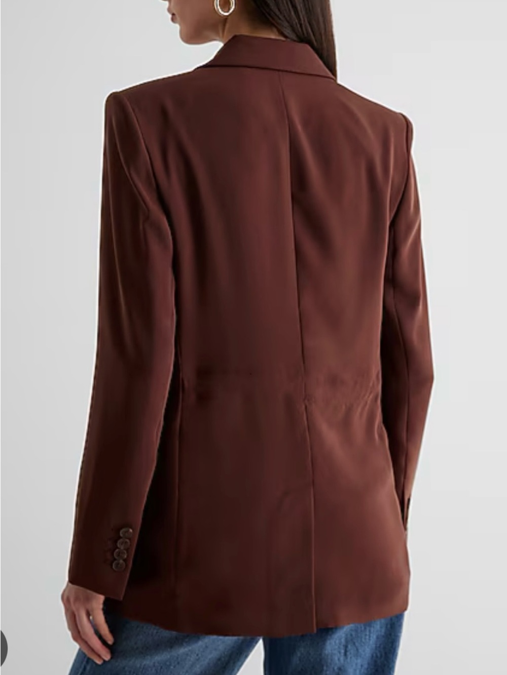 Express Chocolate Brown Blazer NWT 🤎 Tailored Cinch Back Small - Picture 2 of 8
